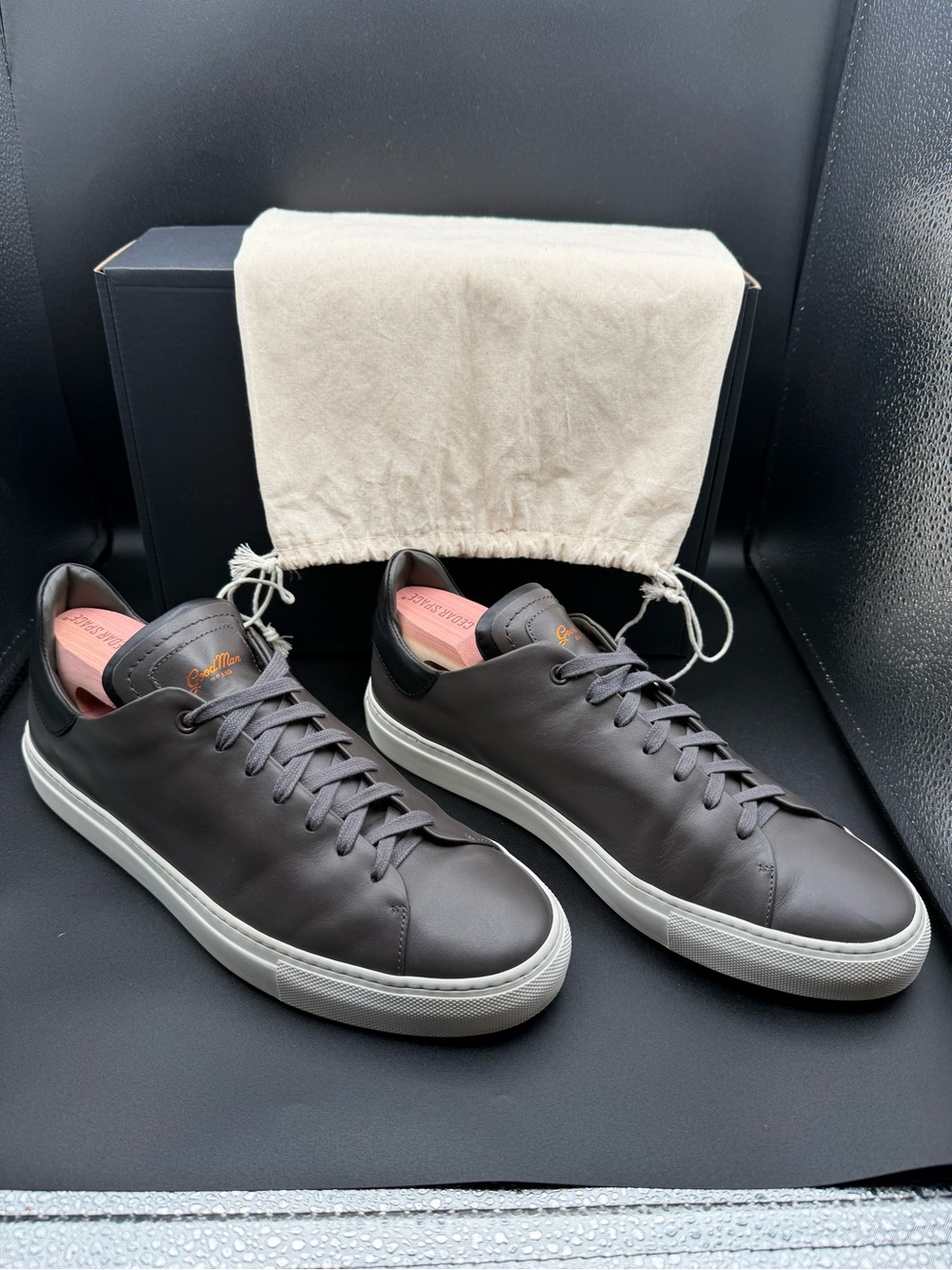 Good Man Brand Italy Legend Z Gray Leather Sneakers 10